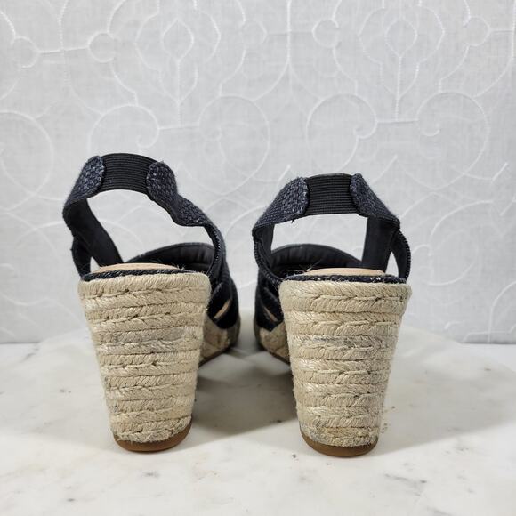Lauren Ralph Lauren Penelopie Wedge Sandals Womens 8 Blue Espadrille - Picture 4 of 14